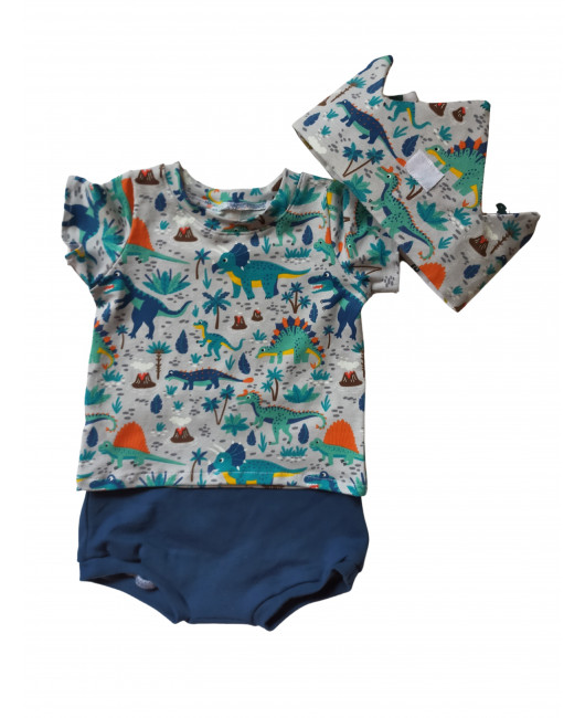 CONJUNTO DINOS AZUL CORONA