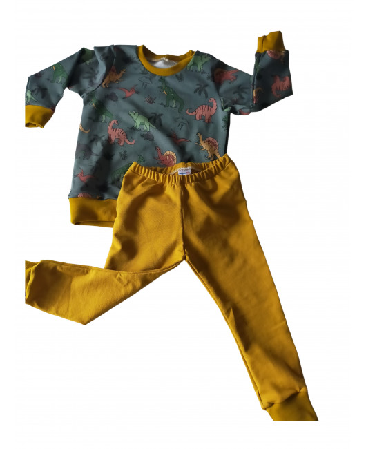 CONJUNTO DINOS MOSTAZA