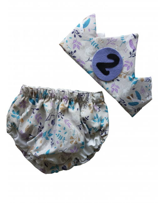 BRAGUITA Y CORONA LILA